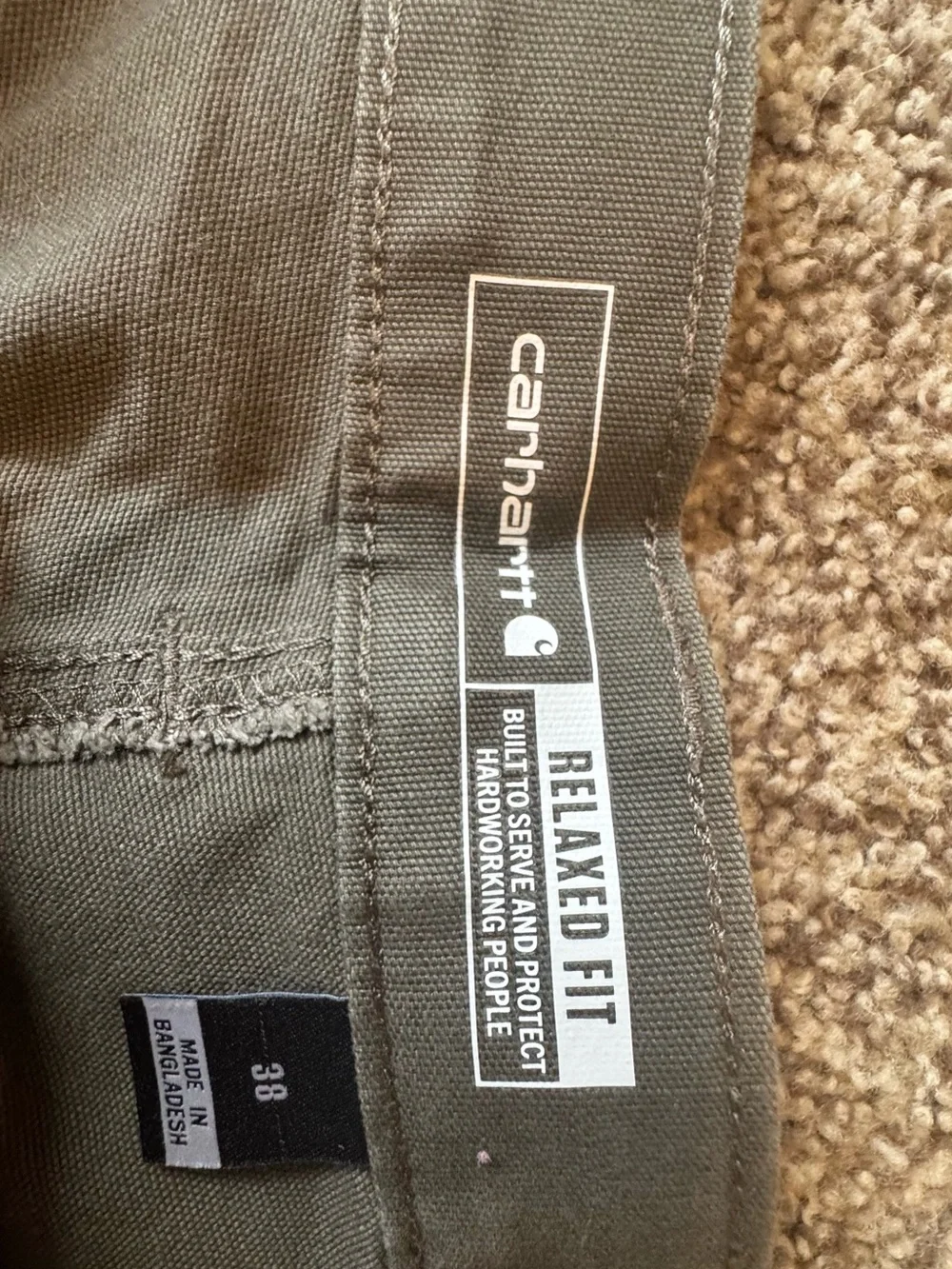 Carhartt Men's Olive Green Flat-Front Work Shorts